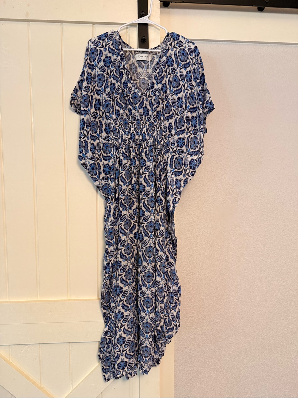 Anthropologie Rujuta Sheth New York Maxi - Blue Floral V-Neck Women’s Dress